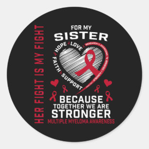 Sticker Rond Son combat est mon combat Sœur sensibilisation au