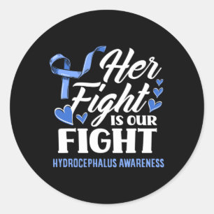 Sticker Rond Son Combat Est Notre Fille Hydrocéphalie Awar