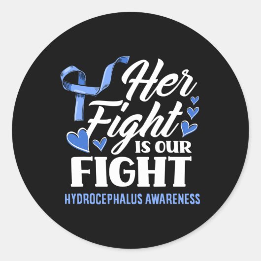 Sticker Rond Son Combat Est Notre Fille Hydrocéphalie Awar (Devant)