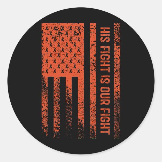 Sticker Rond Son Combat Est Notre Lutte Contre La Leucémie (Devant)