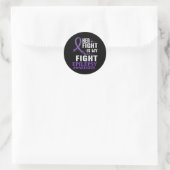 Sticker Rond Son combat Ruban Violet de Sensibilisation à l'Épi (Sac)
