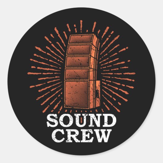 Sticker Rond SON CREW Audio Technicien Son Guy Sound (Devant)