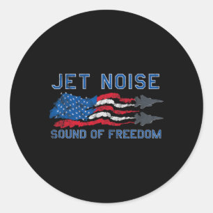Sticker Rond Son De Freedom Jet Bruit Drapeau Américain