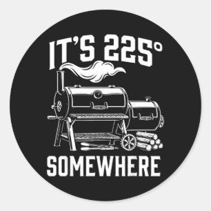 Sticker Rond Son design drôle de barbecue et grillée 225 quelqu