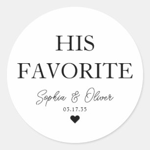 Sticker Rond SON Dessert Café Bar Coeur Mariage Favoriser