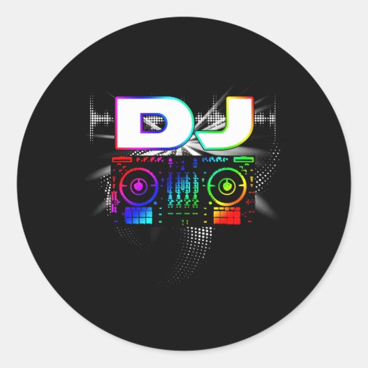 Sticker Rond Son Dj Music Player (Devant)