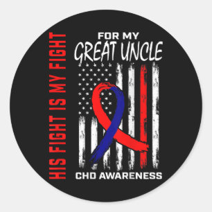 Sticker Rond Son Drapeau Fight Chd Sensibilisation Grand Oncle