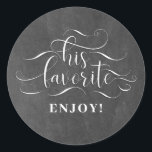 Sticker Rond Son favori - Chalkboard Wedding Favor<br><div class="desc">Son favori - Stickers Favor Mariage</div>