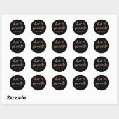 Sticker Rond Son favori | Décontracté Rose Gold Script and Hear (Feuille)