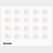 Sticker Rond Son favori | Décontracté Rose Gold Script and Hear (Feuille)