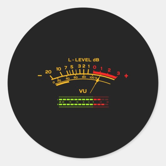 Sticker Rond Son Hi-Fi audio Vu Meter Son stéréo (Devant)