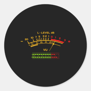 Sticker Rond Son Hi-Fi audio Vu Meter Son stéréo