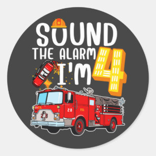 Sticker Rond Son L'alarme Je suis 4 pompier Moteur d'incendie