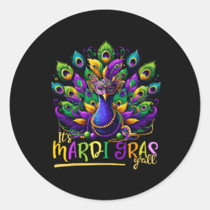 Sticker Rond Son Mardi Gras Y'all Pea Costume Enfants Femmes Ma