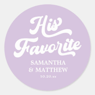 Sticker Rond Son Mariage Favori Violet Lumière Faveur