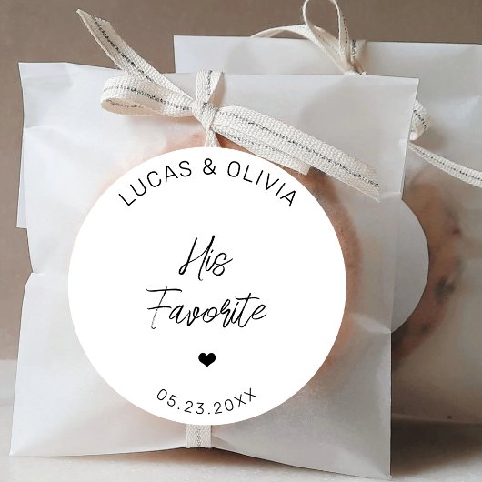 Sticker Rond Son Mariage Moderne Préféré Bonbon Favoriser