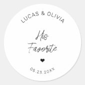 Sticker Rond Son Mariage Moderne Préféré Bonbon Favoriser (Devant)