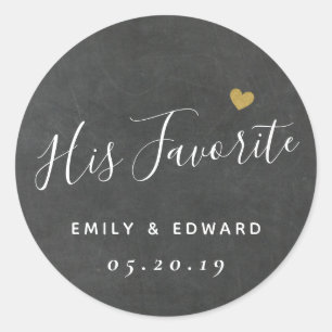 Sticker Rond Son Mariage Personnalisé Préféré Favoriser Chalkbo