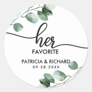 Sticker Rond Son mariage préféré de verdure à lui et à elle