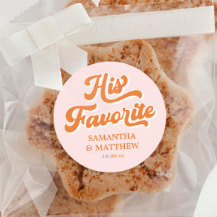 Sticker Rond Son Mariage Retro Disco préféré