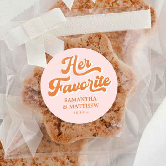 Sticker Rond Son Mariage Rétro préféré Candy Favoriser