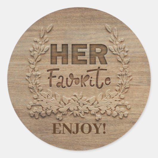 Sticker Rond Son Mariage Rustique favori (Devant)