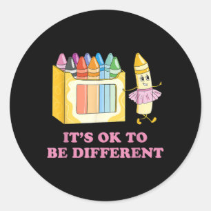 Sticker Rond Son Mois de la sensibilisation aux crayons de coul