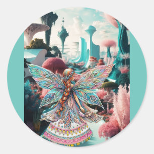 Sticker Rond Son Monde De Merveilleuse Magique