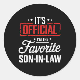 Sticker Rond Son Officiel Est Le Fils Préféré En Droit