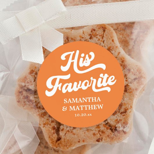 Sticker Rond Son Orange Préféré Boho Retro les années 70 Mariag