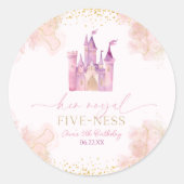 Sticker Rond Son Royal Five-Ness Princess 5th Birthday Party (Devant)