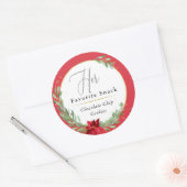 Sticker Rond Son Snack Favori Noel Mariage Favoriser (Enveloppe)