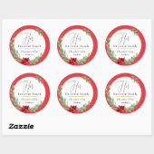Sticker Rond Son Snack Favori Noel Mariage Favoriser (Feuille)