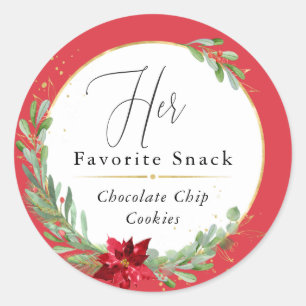 Sticker Rond Son Snack Favori Noel Mariage Favoriser
