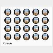 Sticker Rond Son temps de plage (Feuille)