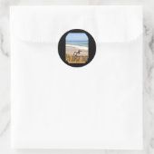 Sticker Rond Son temps de plage (Sac)