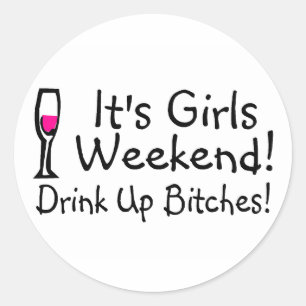 Sticker Rond Son Week-End Filles