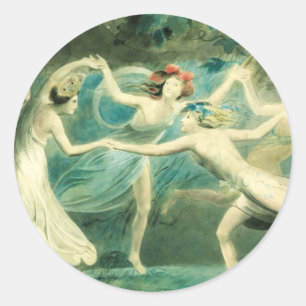 Sticker Rond Songe d'une nuit d'été de William Blake