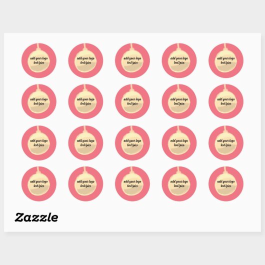 Sticker Rond sonnerie de noël jaune simple (Feuille)