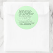 Sticker Rond Sonnet # 27 par William Shakespeare (Sac)