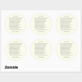 Sticker Rond Sonnet # 35 par William Shakespeare (Feuille)