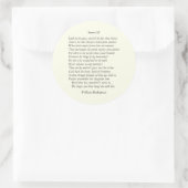 Sticker Rond Sonnet # 3 par William Shakespeare (Sac)