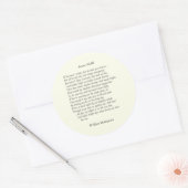 Sticker Rond Sonnet # 43 par William Shakespeare (Enveloppe)