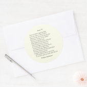 Sticker Rond Sonnet # 6 par William Shakespeare (Enveloppe)