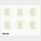 Sticker Rond Sonnet # 6 par William Shakespeare (Feuille)