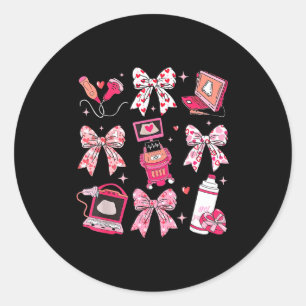 Sticker Rond Sonographe à ruban coquette Saint-Valentin Technic