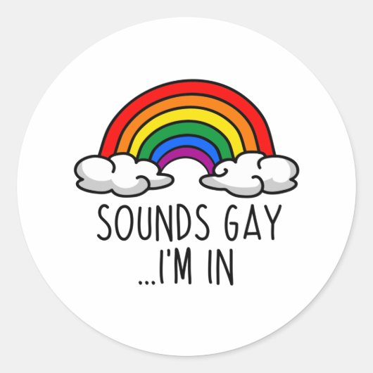 Sticker Rond SONS GAY I'M IN - Joli arc en ciel (Devant)