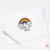 Sticker Rond SONS GAY I'M IN - Joli arc en ciel (Enveloppe)