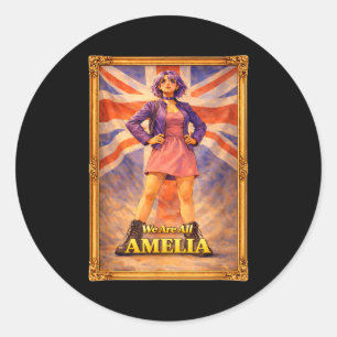 Sticker Rond Sont amelia union jack vintage britannique royaume