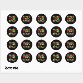 Sticker Rond Sont Plus Qu'Un Test Score Enseignant Test Jour 4 (Feuille)